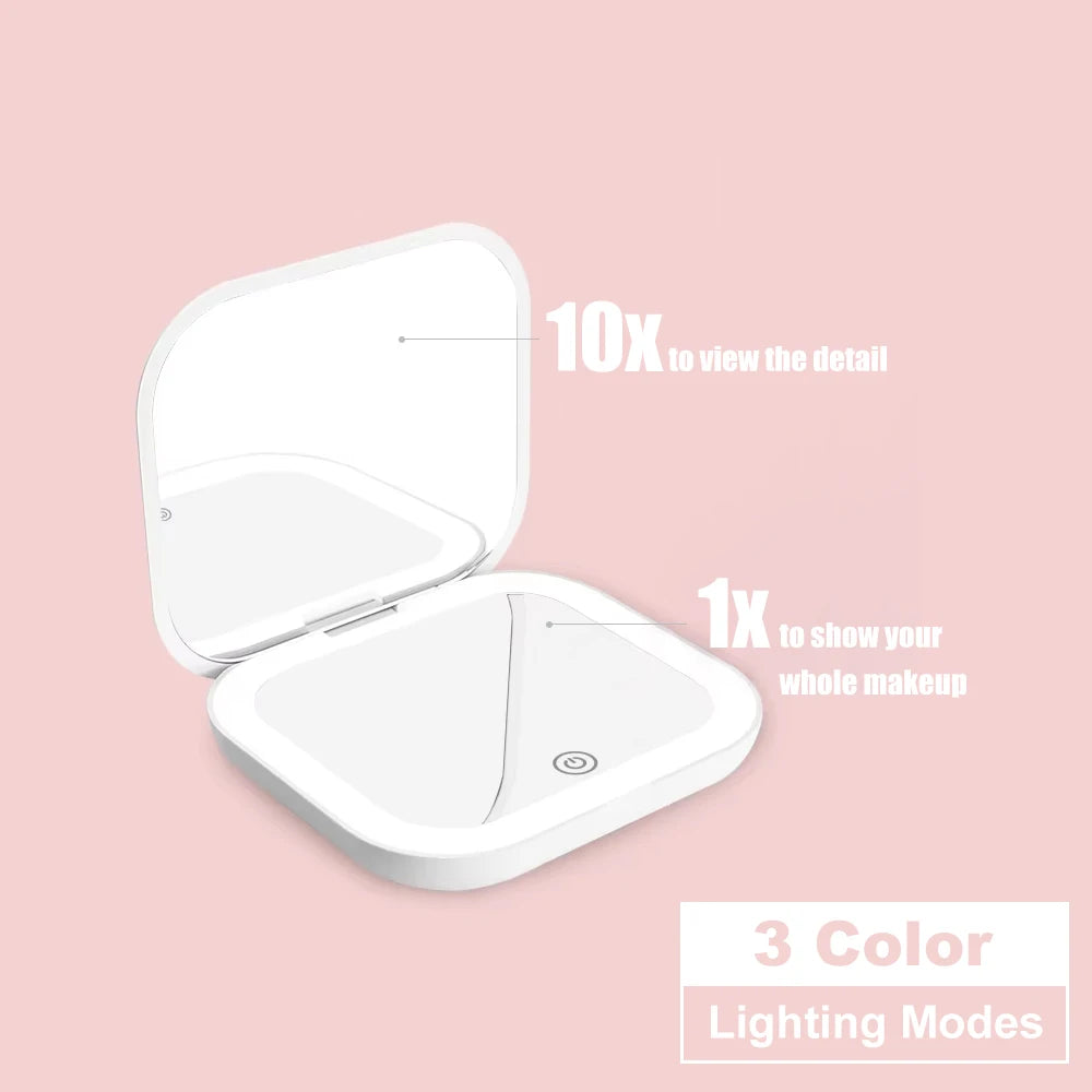 Cosmomiro Portable LED Compact Mirror with Magnification