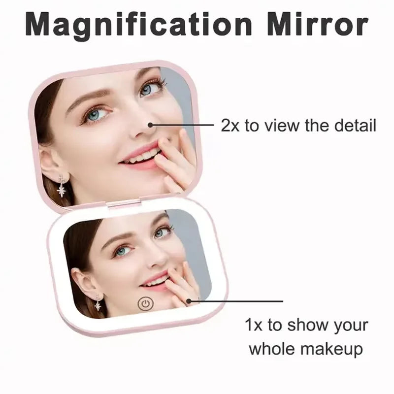 Cosmomiro Portable LED Compact Mirror with Magnification