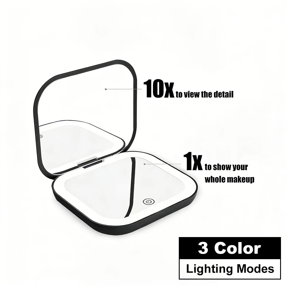 Cosmomiro Portable LED Compact Mirror with Magnification