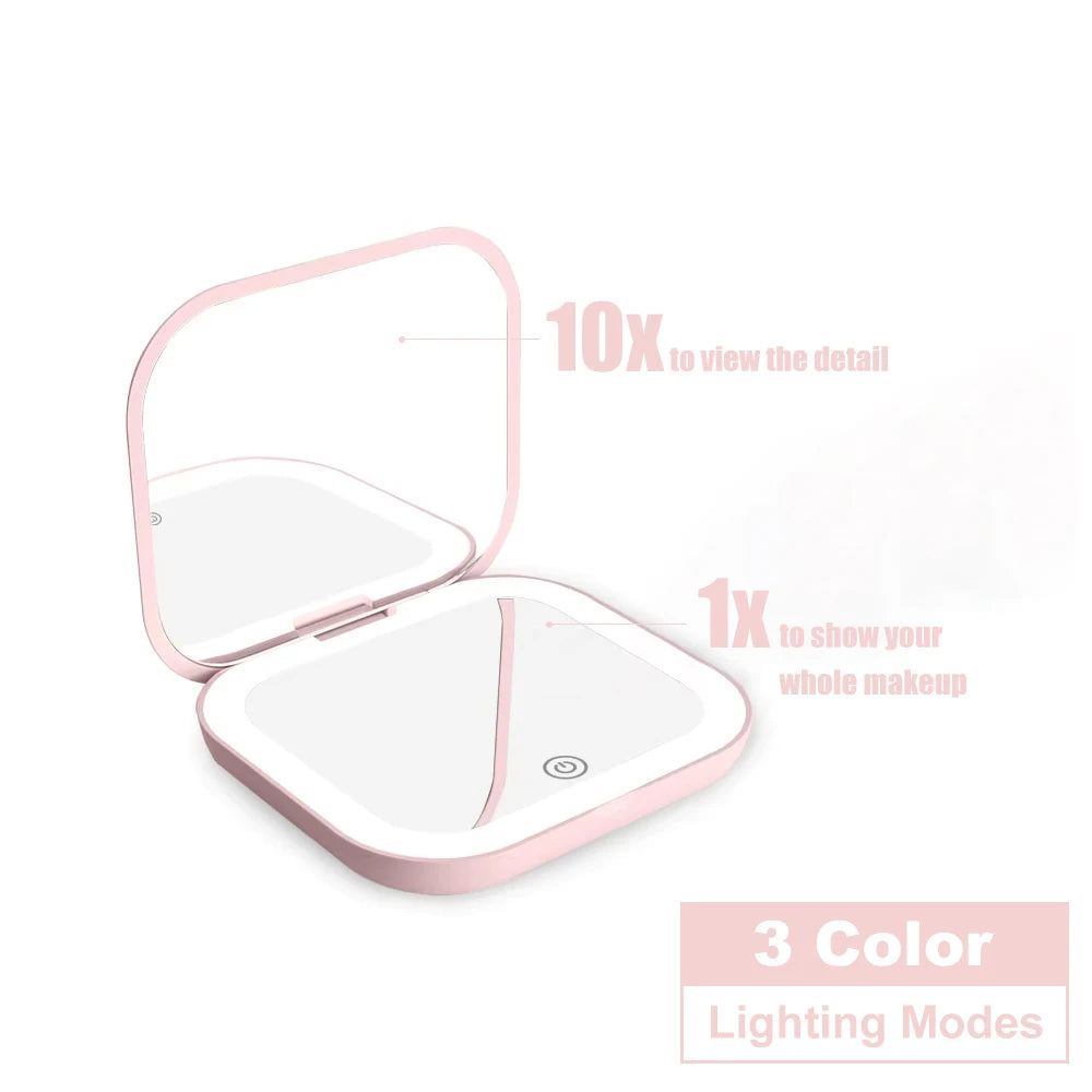 Cosmomiro Portable LED Compact Mirror with Magnification