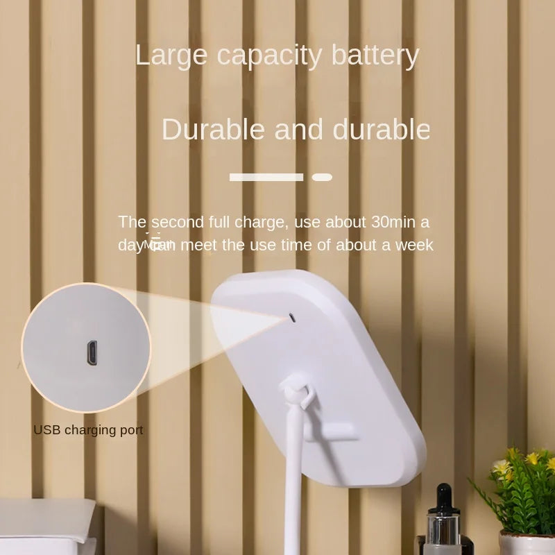 Modern LED Desktop Makeup Mirror with 3-Color Lighting