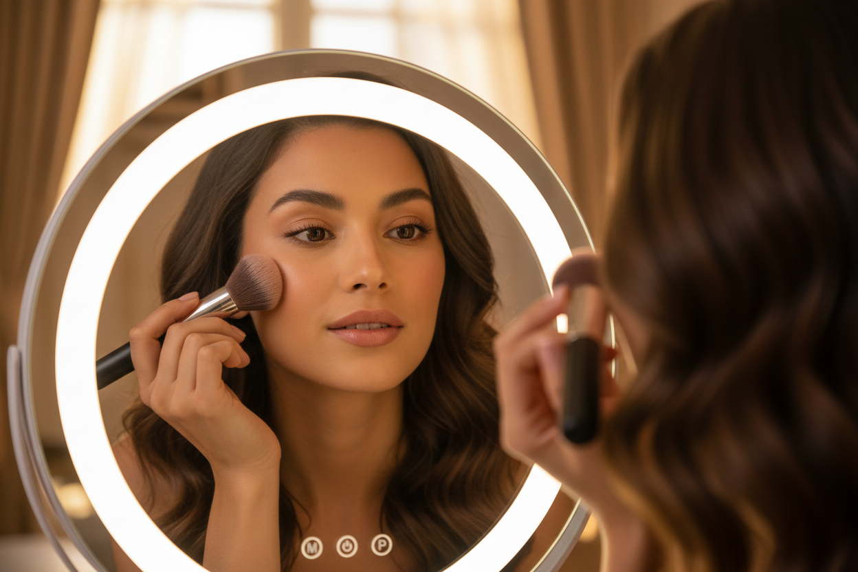 Lady Facing LED Mirror